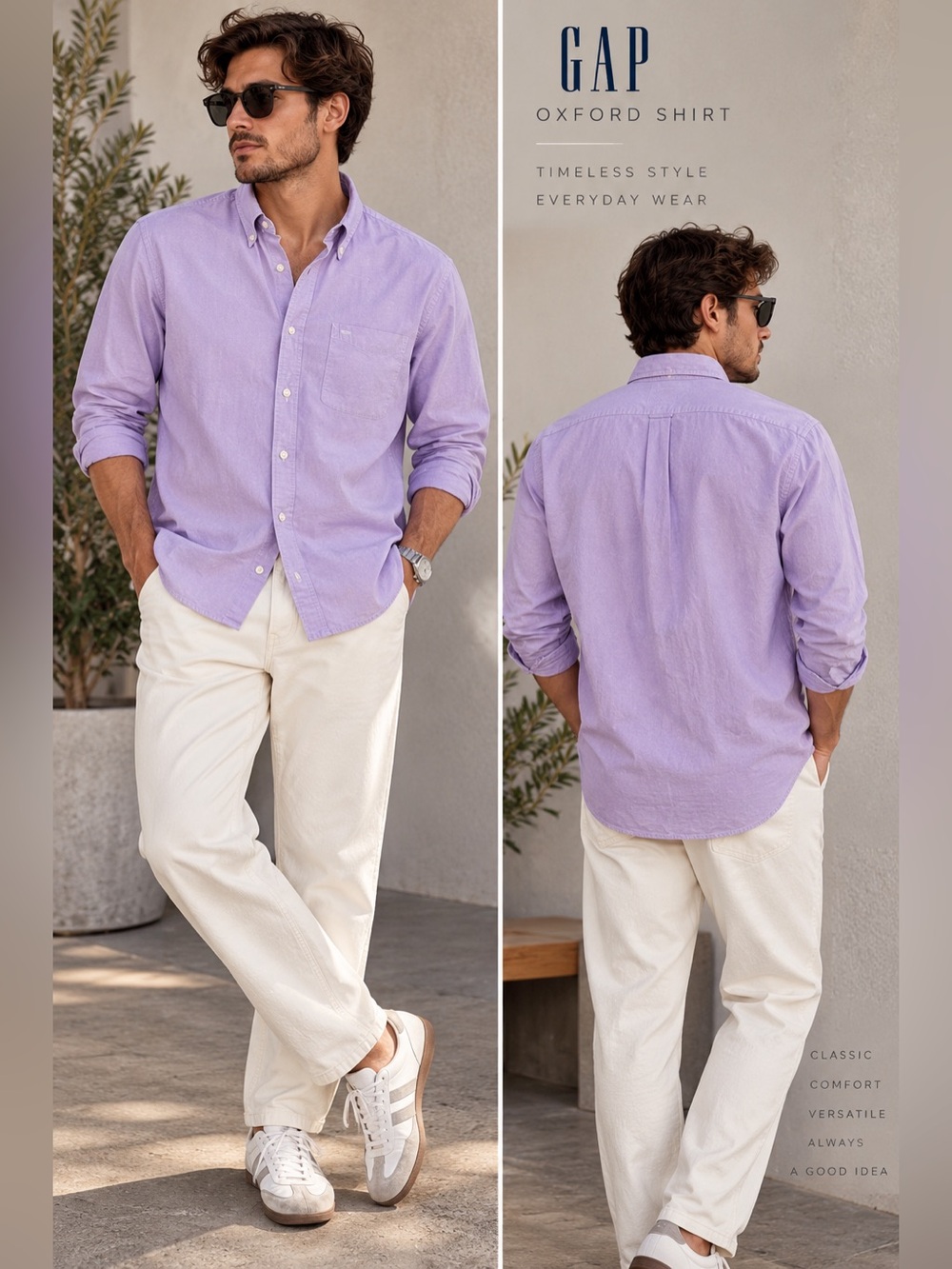 Gap Classic Oxford Lavender Purple Cotton Button Down Shirt Men’s